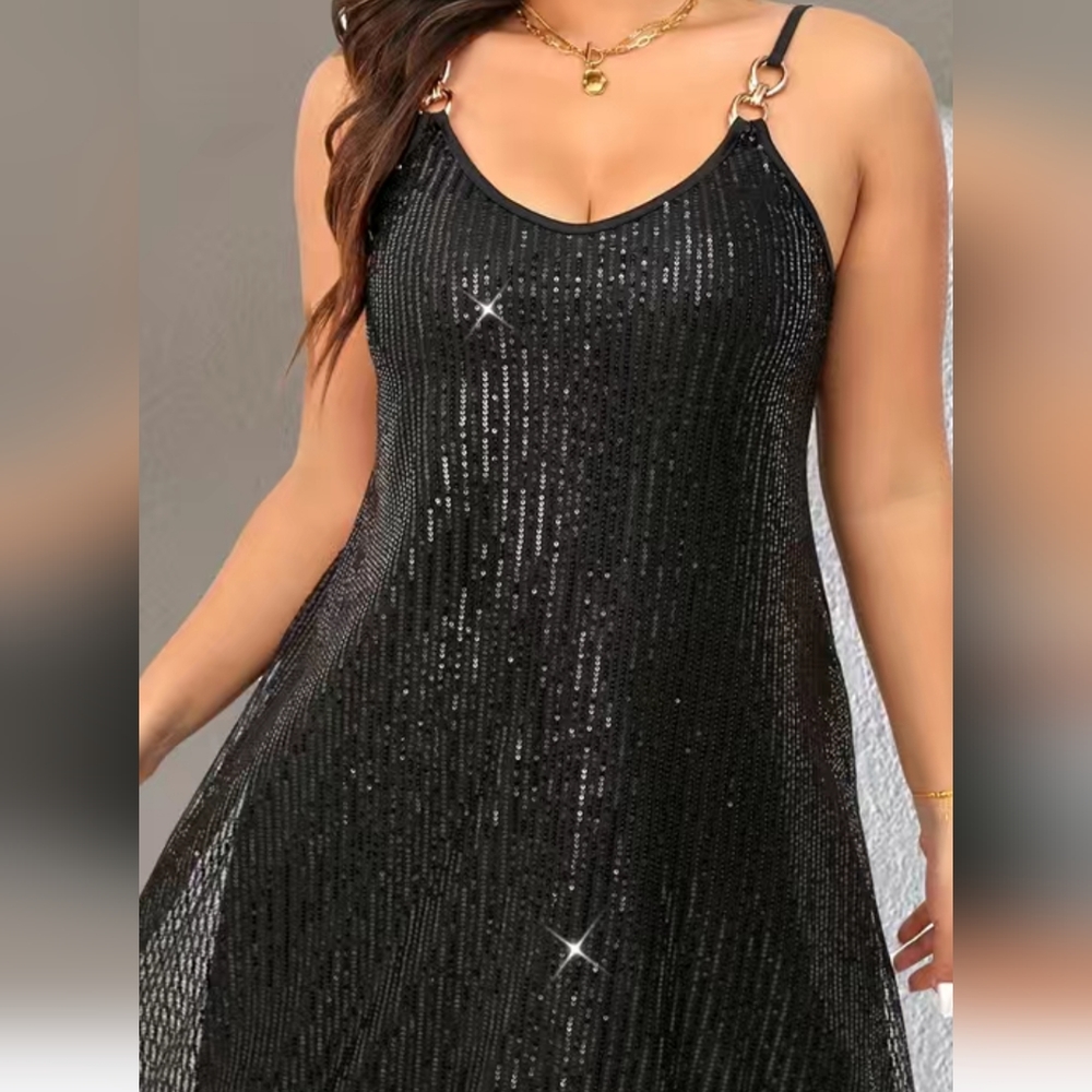 Black sparkle tank dress
